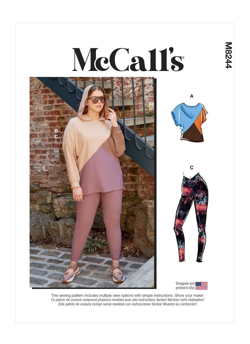 Mccall's Sewing Pattern 8244 Misses' And Women's Tops And Leggings 2