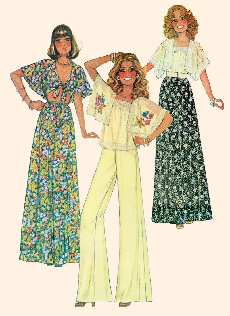 Mccall's Sewing Pattern 8257 Vintage Tops, Skirt And Pants 1