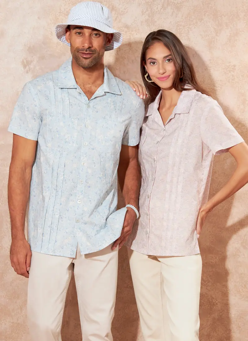 Mccall's Sewing Pattern 8263 Unisex Summer Shirts And Hat 1