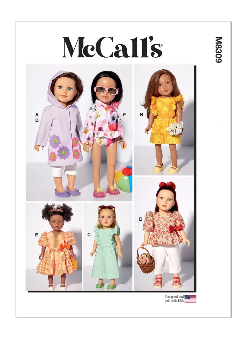 Mccall's Sewing Pattern 8309 18 Inch Doll Clothes 1