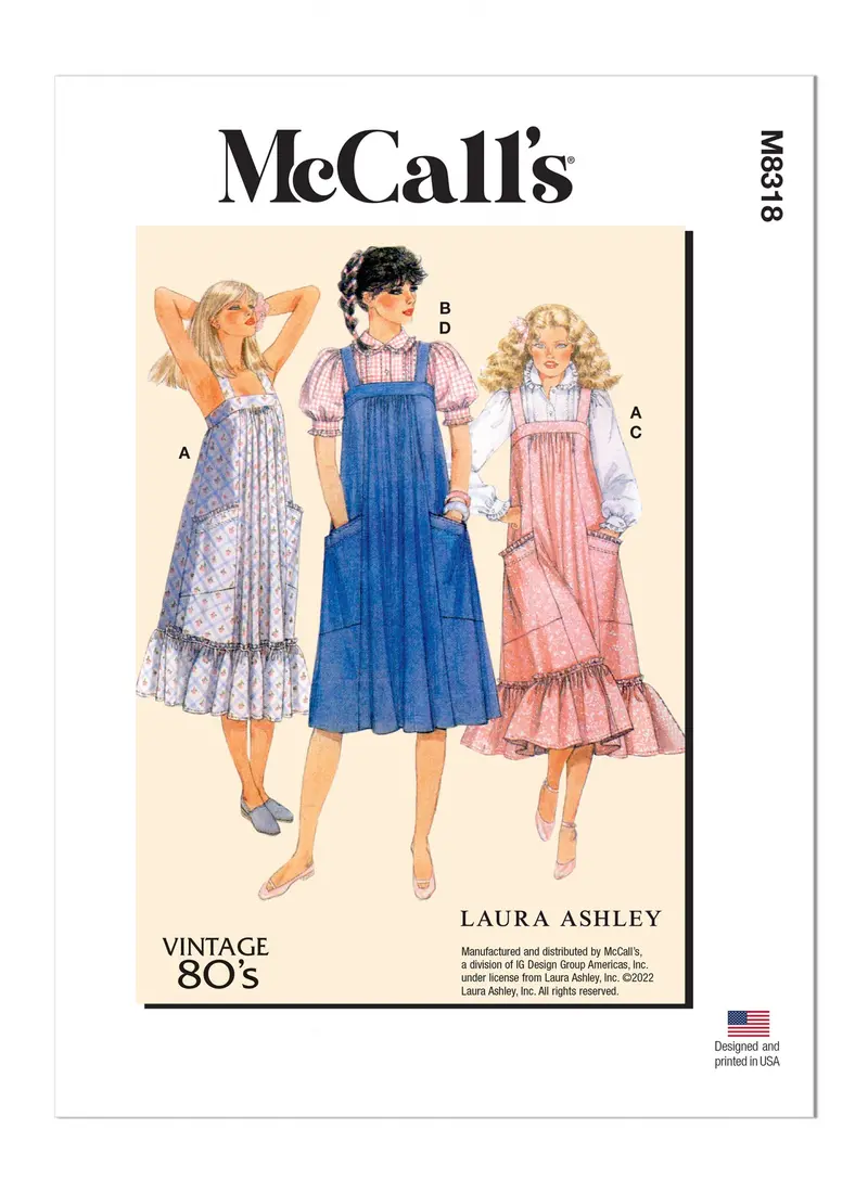 Mccall's Sewing Pattern 8318 1980'S Dresses And Blouses By Laura Ashley 2