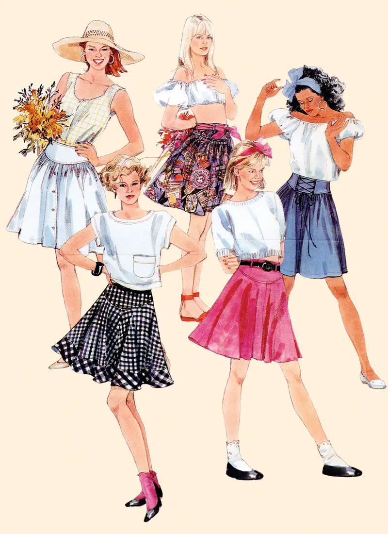 Mccall's Sewing Pattern 8319 1980'S Skirts 1