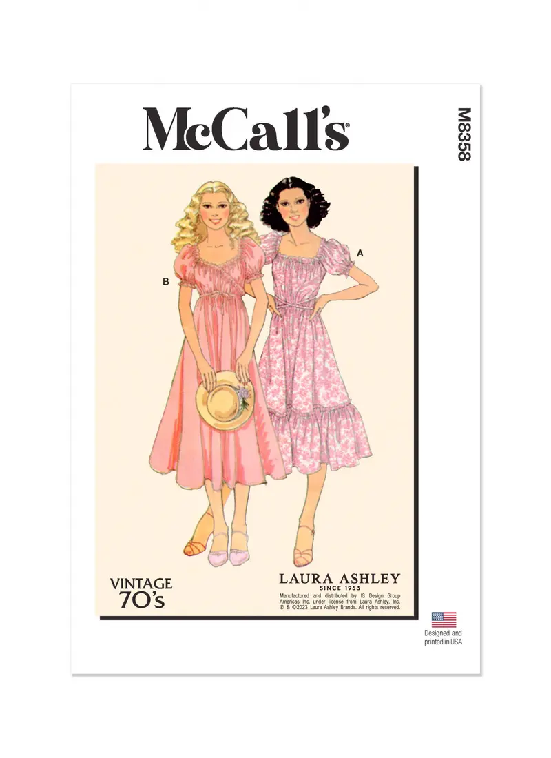 Mccall's Sewing Pattern 8358 Vintage 70'S Wrap Dress By Laura Ashley 2