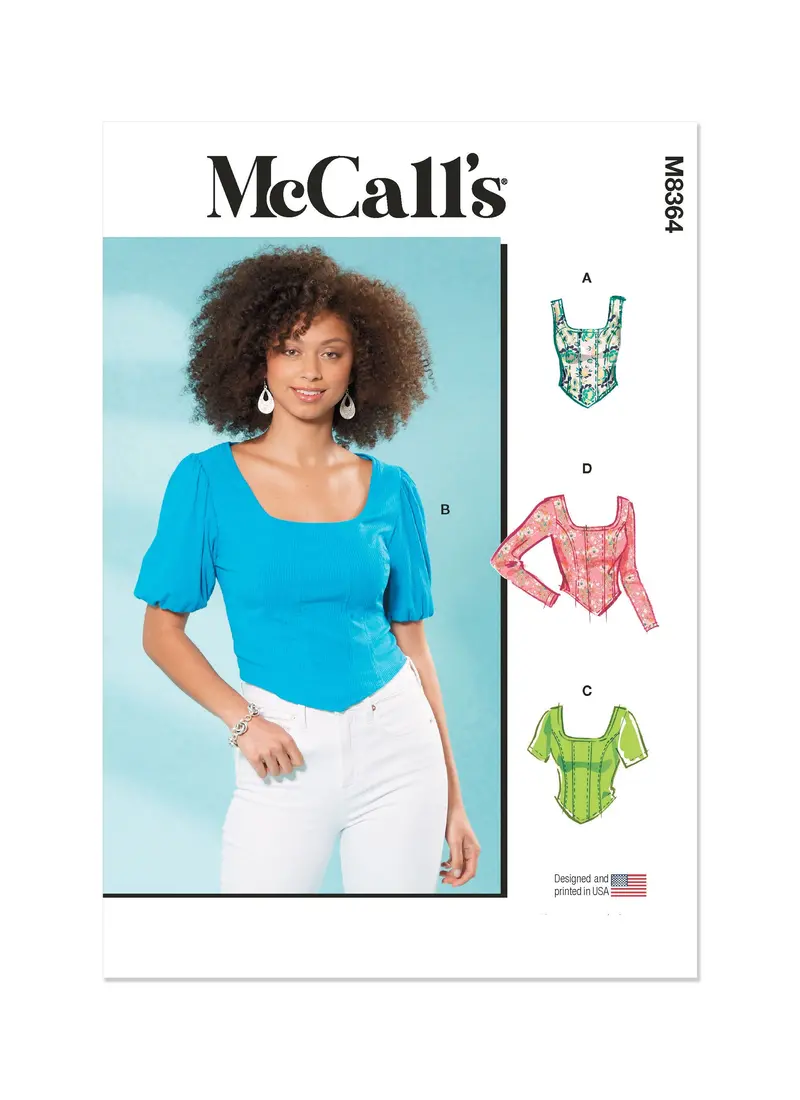 Mccall's Sewing Pattern 8364 Misses' Knit Corset Tops 2