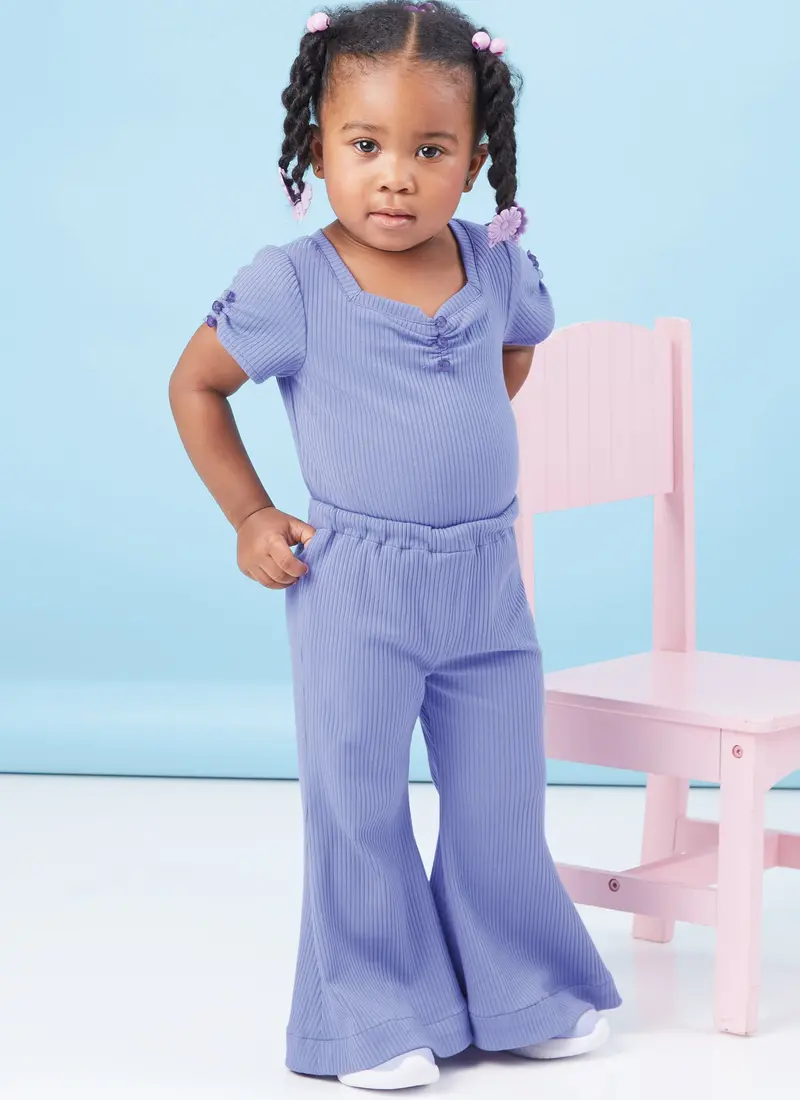 Mccall's Sewing Pattern 8394 Toddlers' Knit Bodysuits And Pants 1