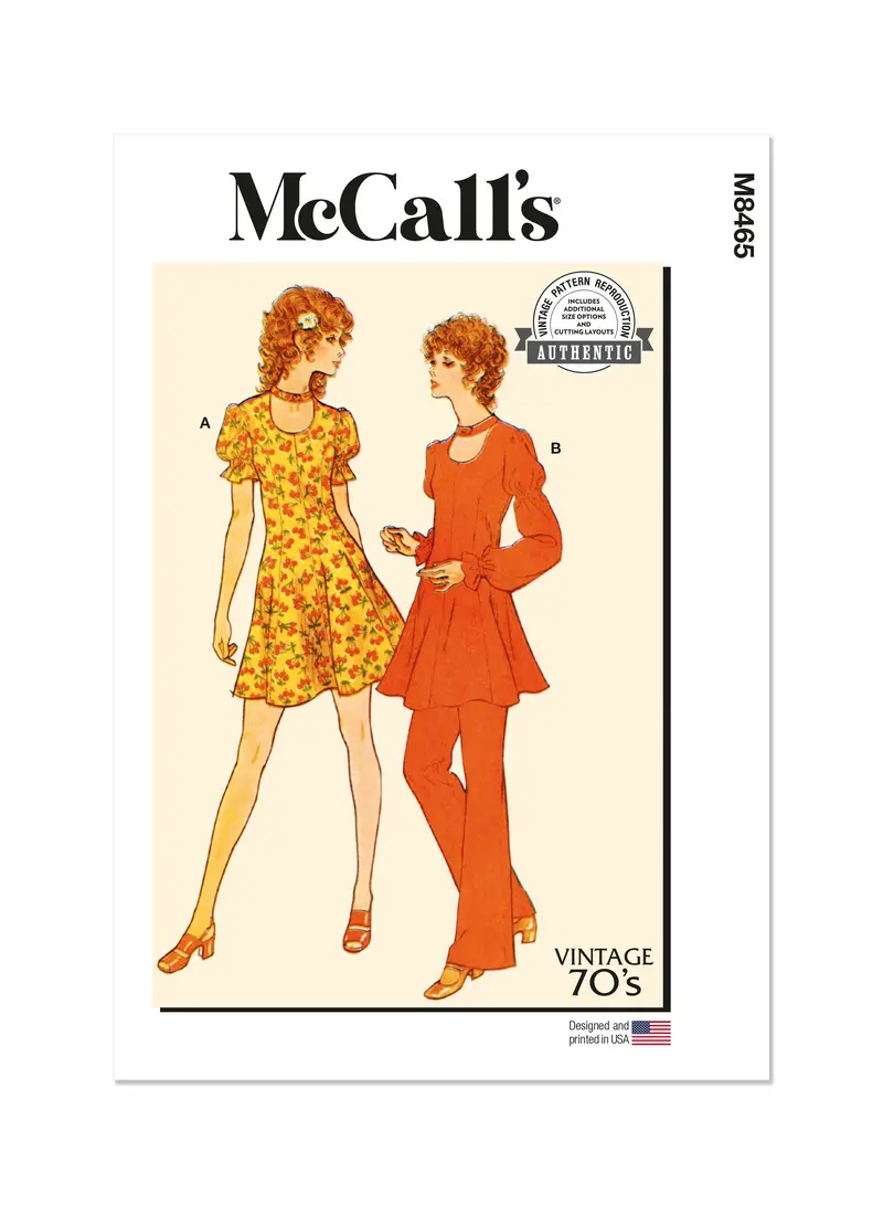 Mccall's Sewing Pattern 8465 Dress, Tunic, Pants And Panties 1