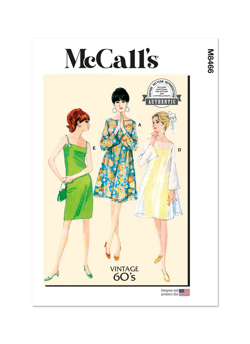 Mccall's Sewing Pattern 8466 Slip Dress And Sheer Overdress 1