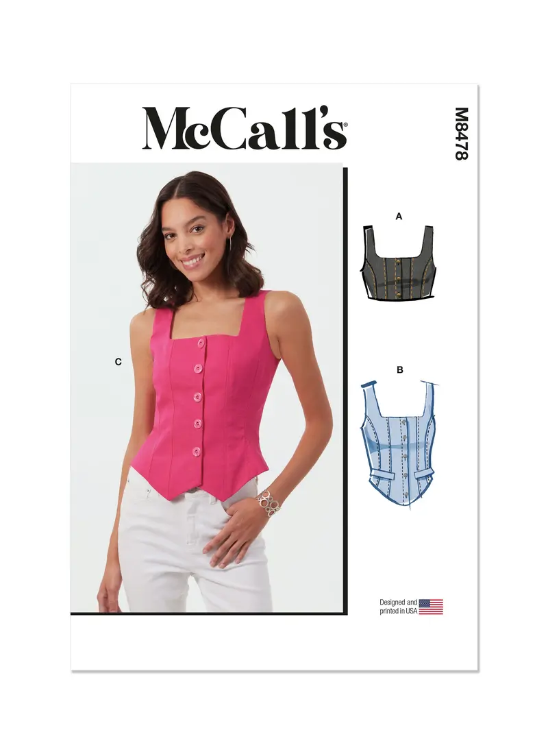Mccall's Sewing Pattern 8478 Misses' Corset Tops 2