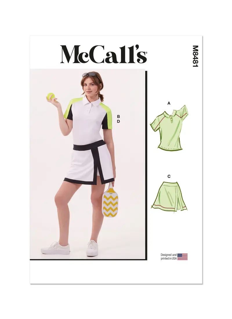 Mccall's Sewing Pattern 8481 Misses' Knit Tops And Skorts 2
