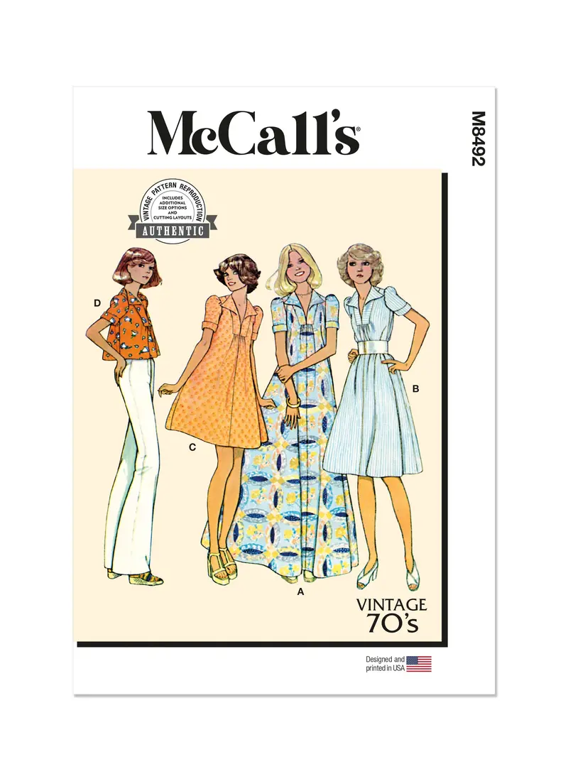 Mccall's Sewing Pattern 8492 Misses' Dress Or Top 1