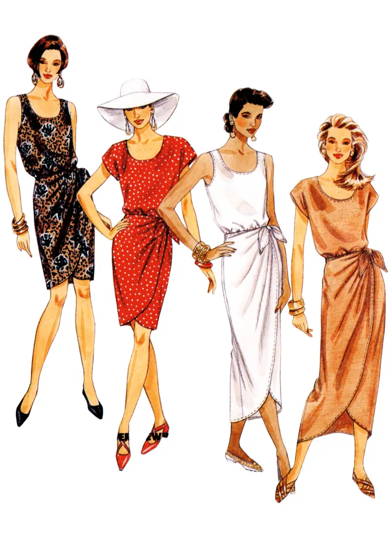 Mccall's Sewing Pattern 8501 Mock Sarong Dress In Two Lengths 1