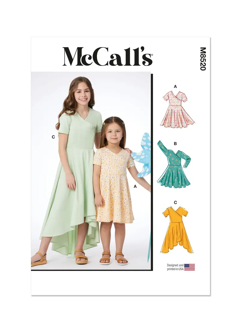 Mccall's Sewing Pattern 8520 Children's And Girls' Knit Dresses 2