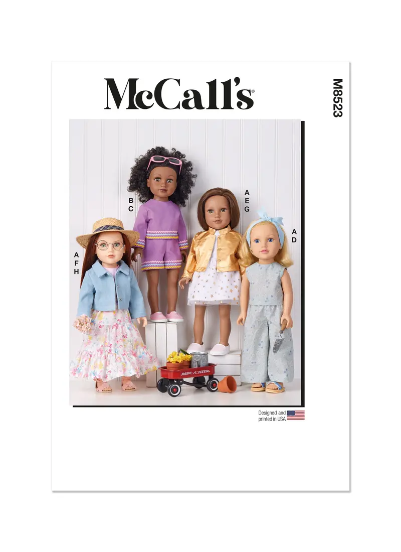 Mccall's Sewing Pattern 8523 18" Doll Clothes 2