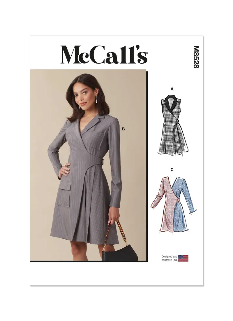 Mccall's Sewing Pattern 8528 Blazer Wrap Dresses 2
