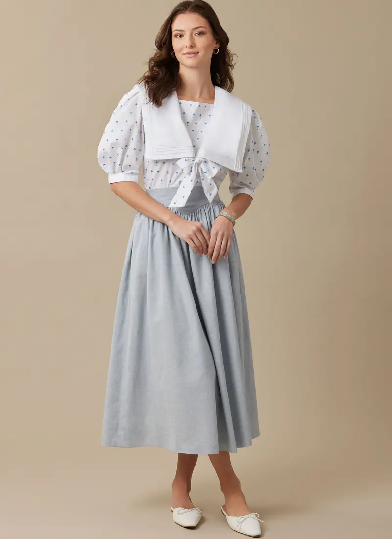 Mccall's Sewing Pattern 8540 Eighties Top And Skirt By Laura Ashley 1