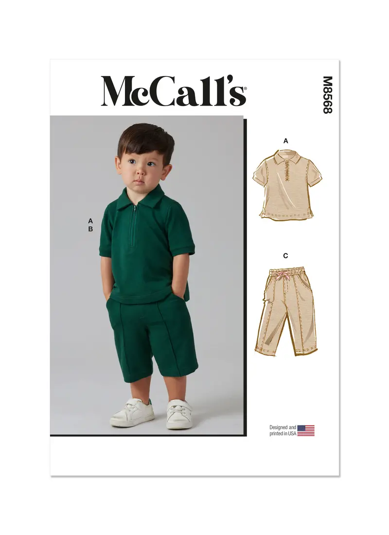 Mccall's Sewing Pattern 8568 Toddlers' Top, Shorts And Pants 2