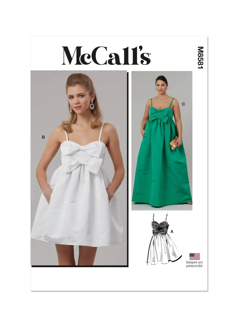 Mccall's Sewing Pattern 8581 Empire Waist Dress In Two Lengths 2