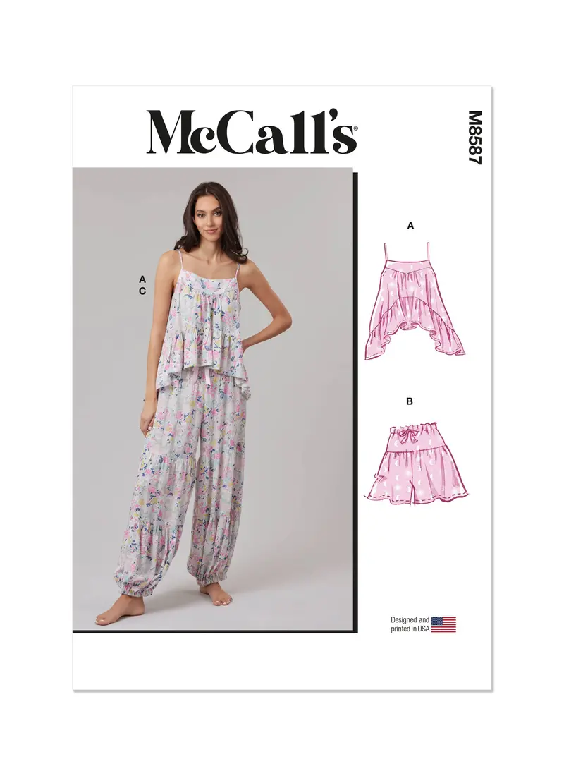 Mccall's Sewing Pattern 8587 Top, Shorts And Trouser's 2