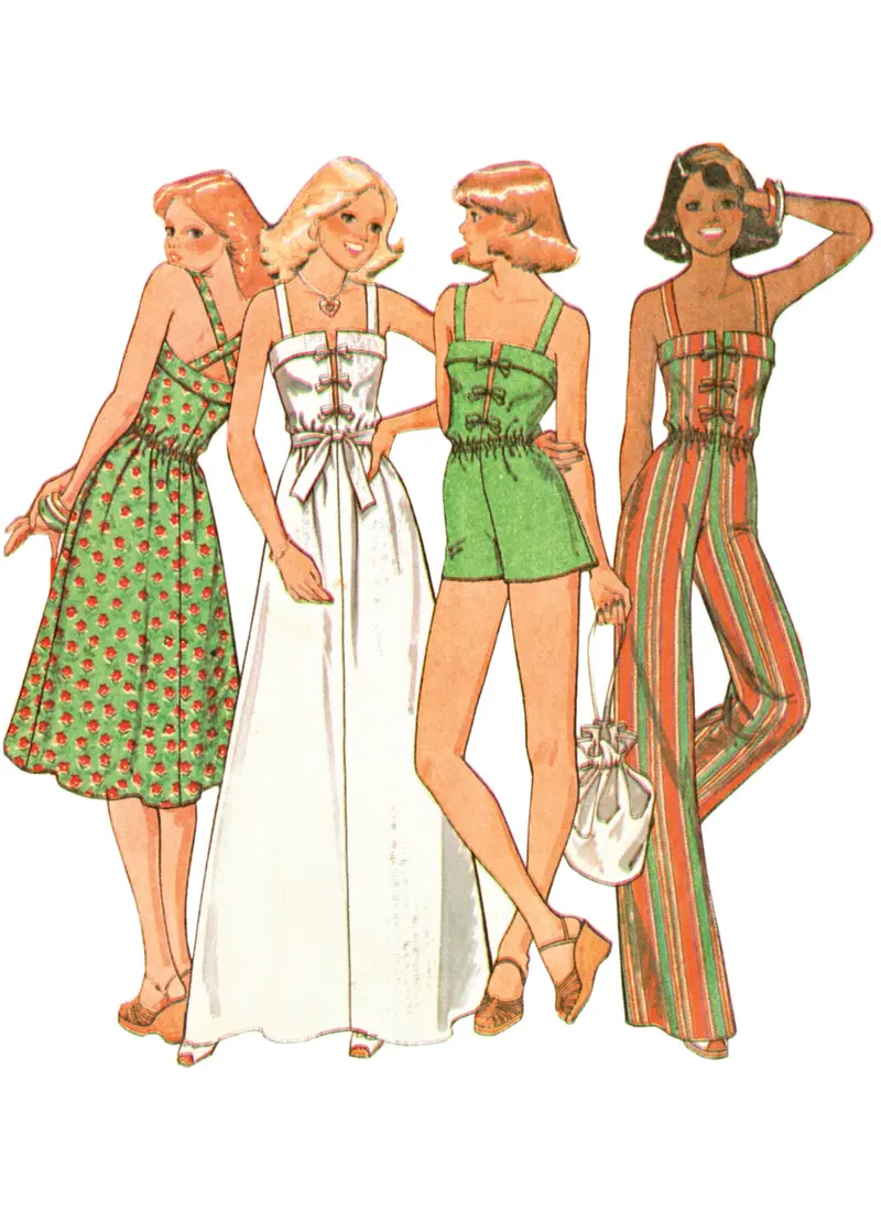 Mccall's Sewing Pattern 8596 1970'S Dresses Or Jumper And Jumpsuit 1