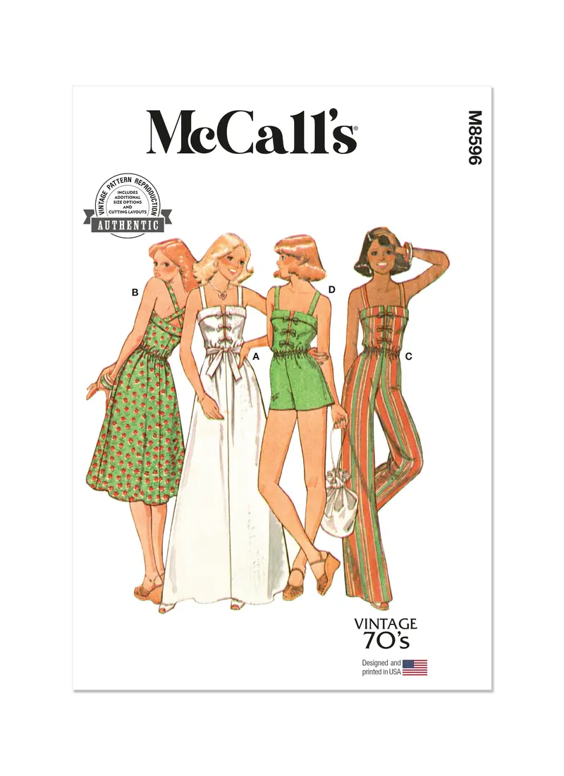 Mccall's Sewing Pattern 8596 1970'S Dresses Or Jumper And Jumpsuit 2