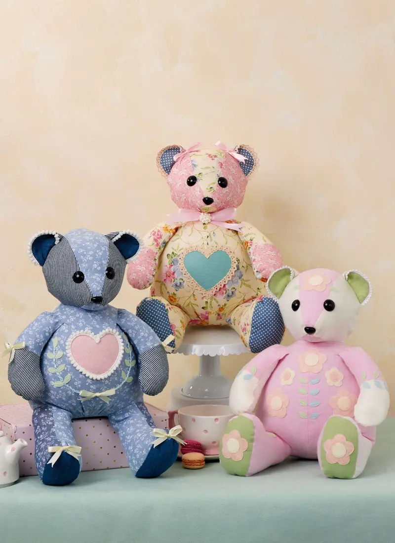 Mccall's Sewing Pattern 8599 Patchwork Plush Bears 1