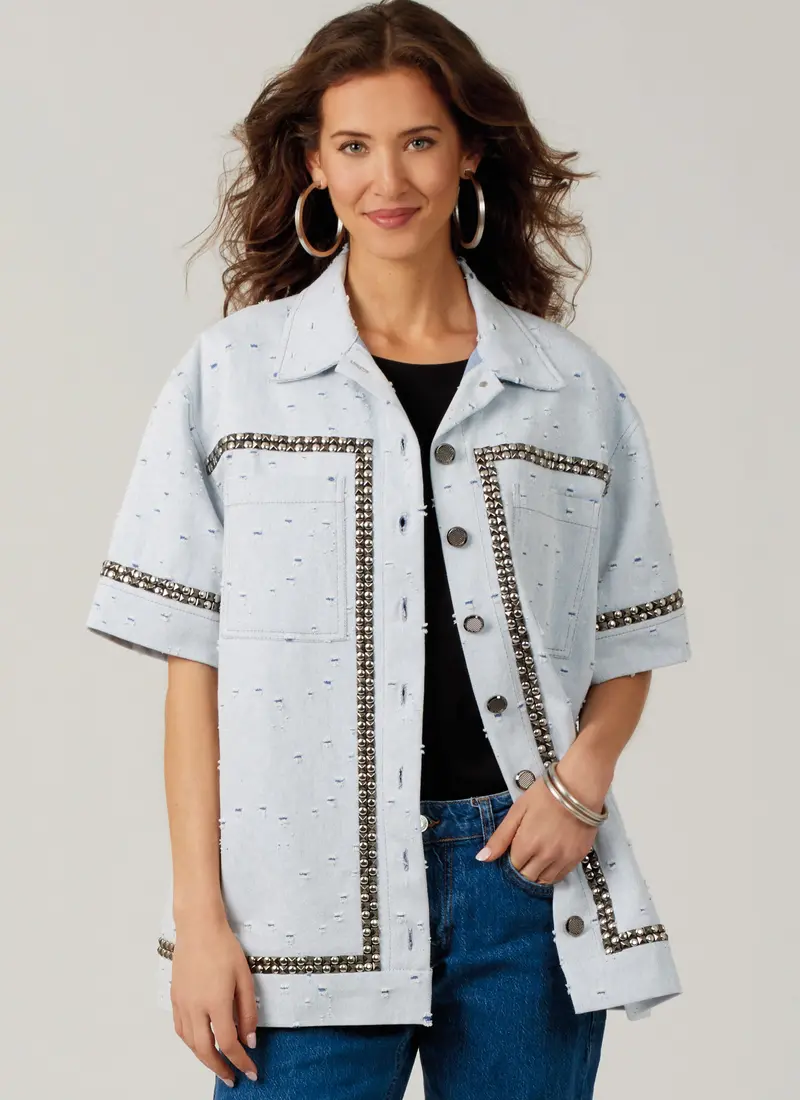 Mccall's Sewing Pattern 8606 Loose Fitting Button Front Shirts 1
