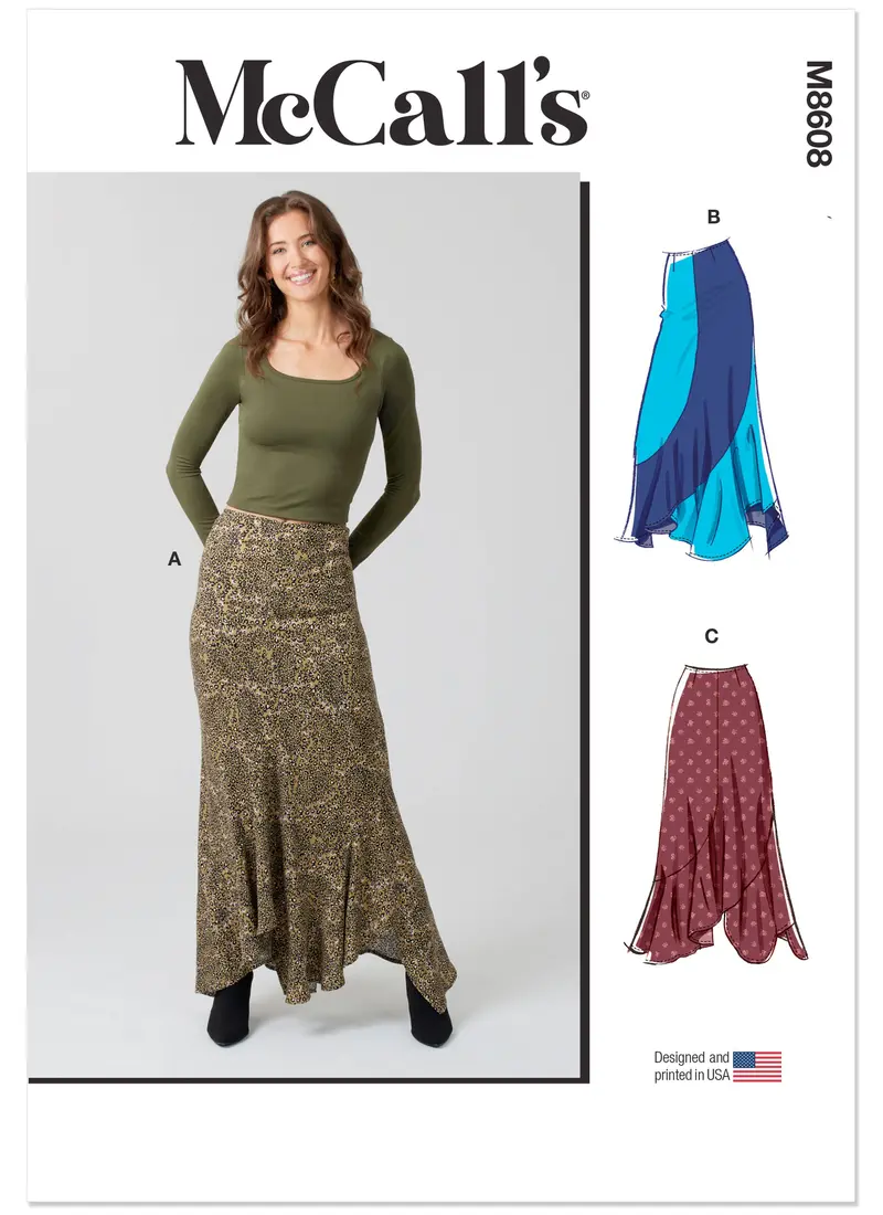 Mccall's Sewing Pattern 8608 Asymmetric Skirt 2