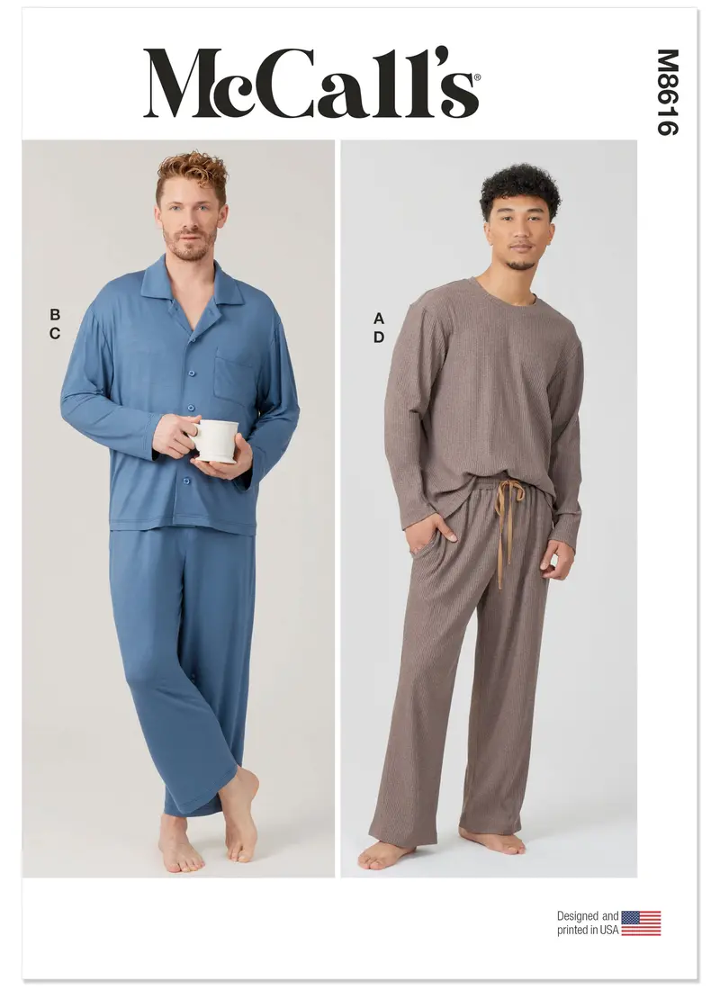 Mccall's Sewing Pattern 8616 Men's Knit Pajamas 2