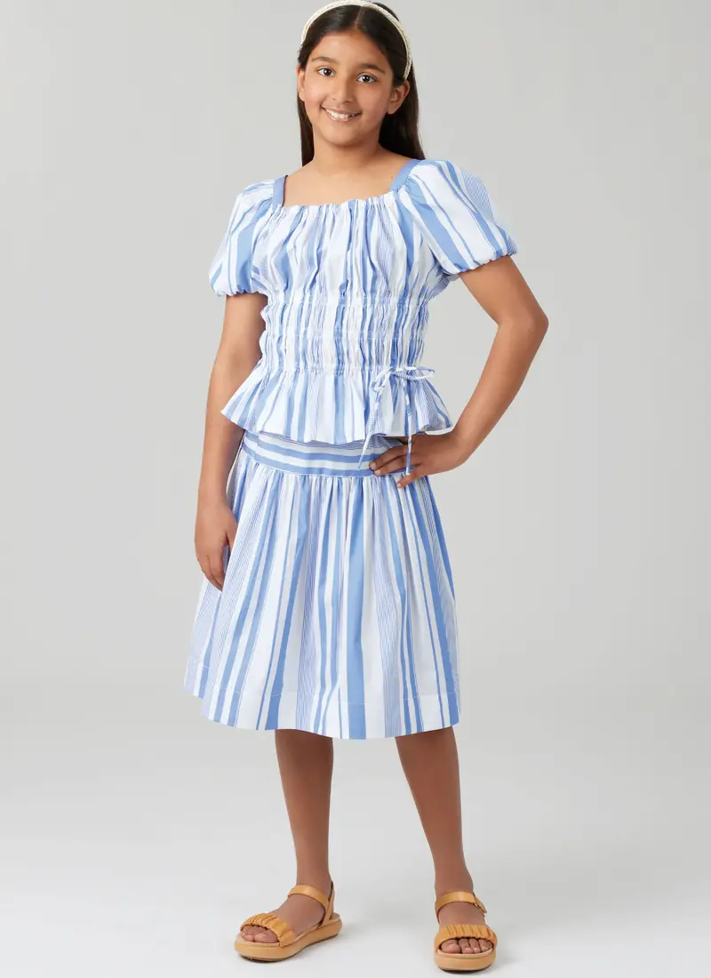 Mccall's Sewing Pattern 8619 Girls' Ruched Dress, Top And Skirt 1