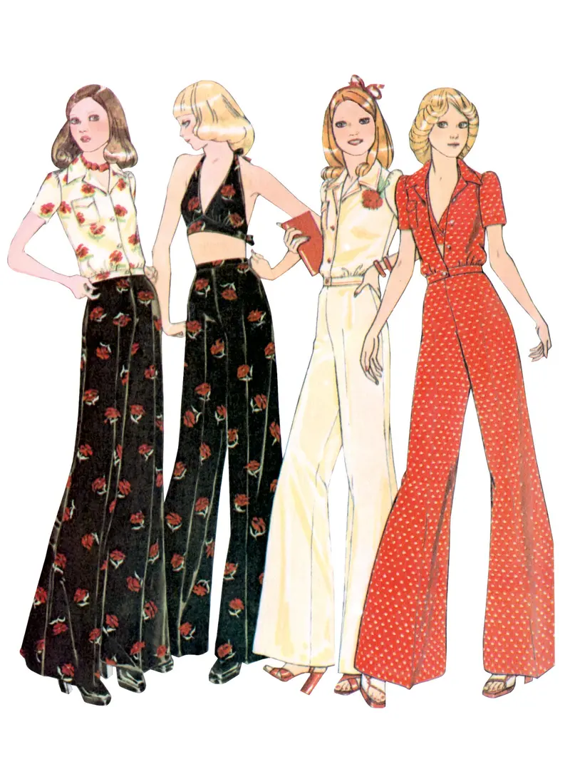 Mccall's Sewing Pattern 8622 Vintage 1970'S Blouse, Halter And Pants 1