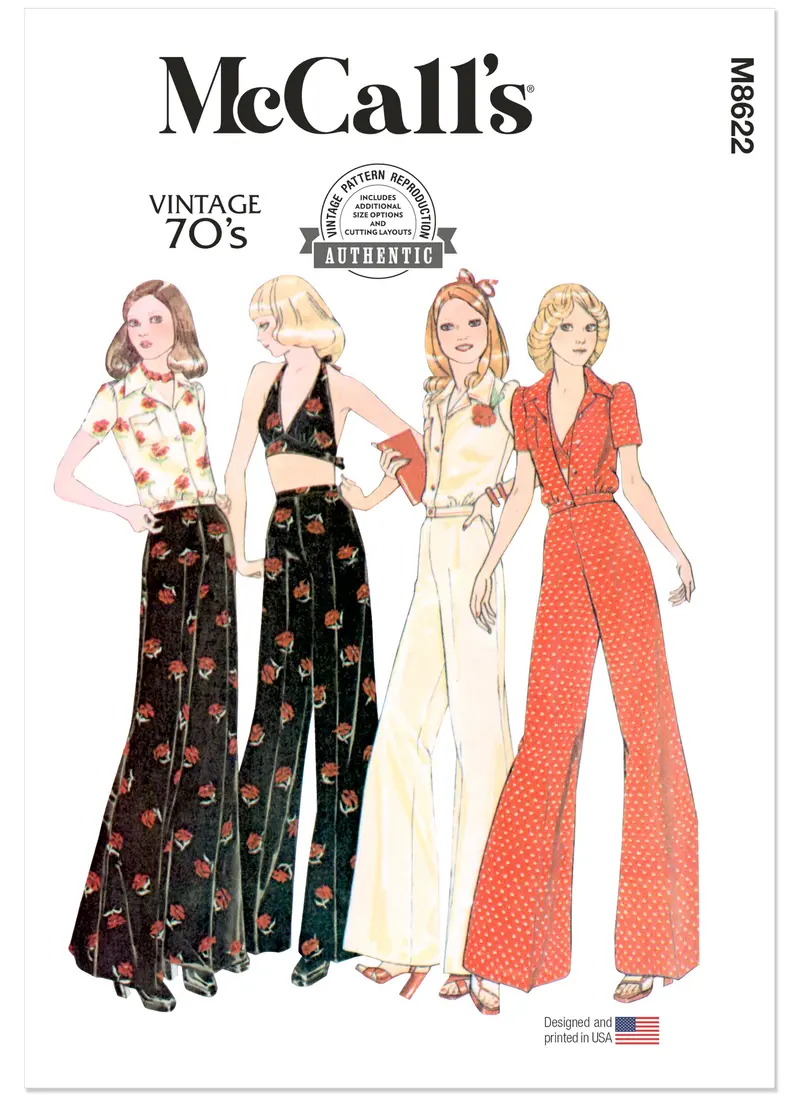 Mccall's Sewing Pattern 8622 Vintage 1970'S Blouse, Halter And Pants 2