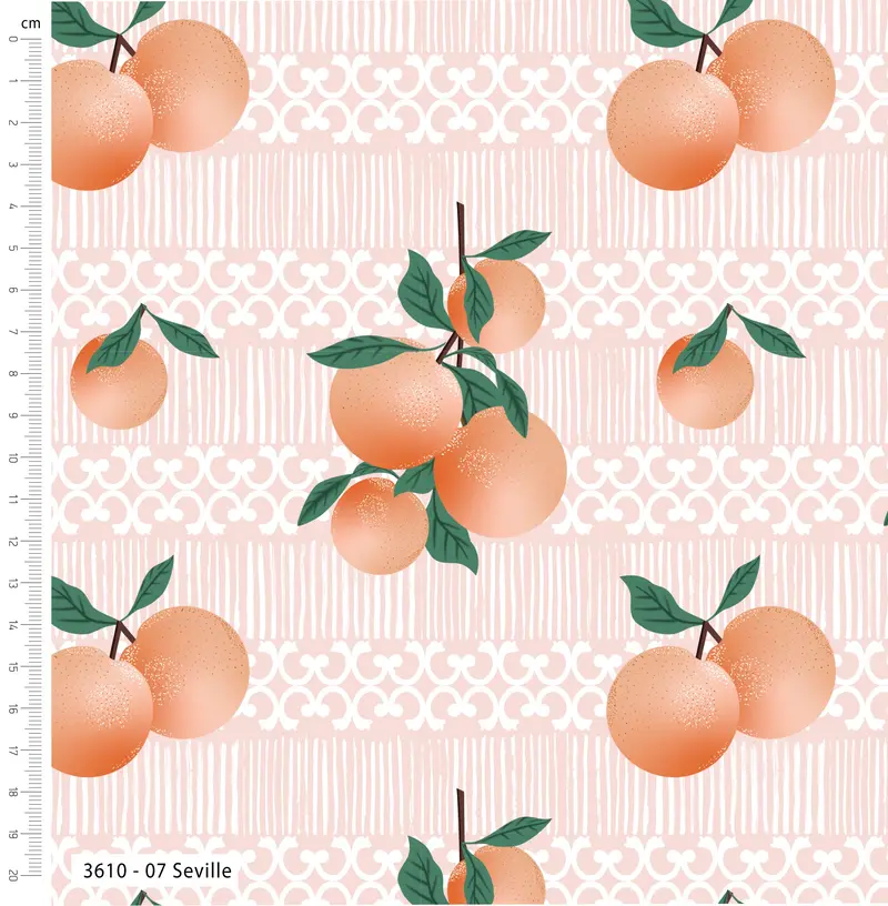 Mediterranean Organic Cotton Fabric, Seville 2