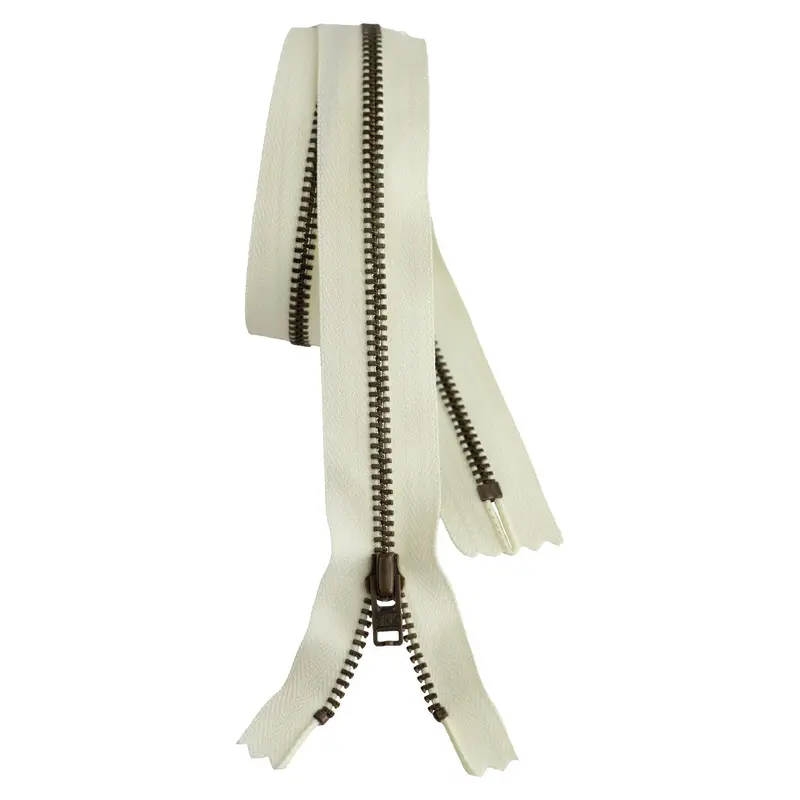 Metal Dress Zip | Antique Brass - Natural 1