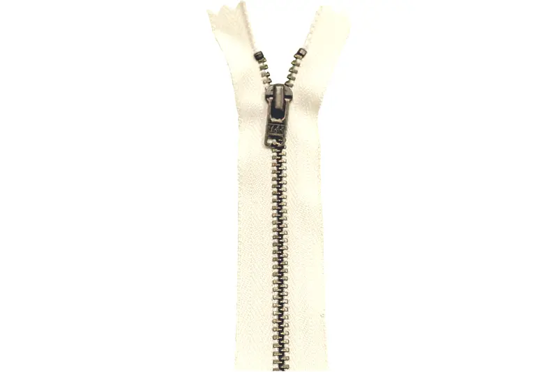 Metal Dress Zip | Antique Brass - Natural 2