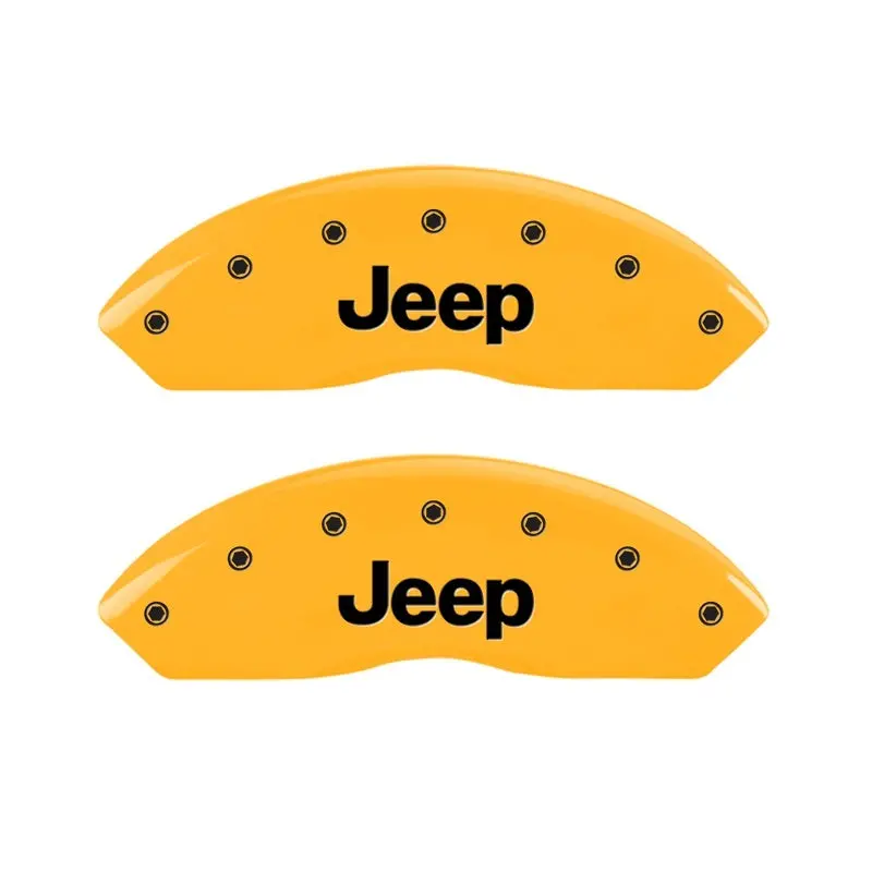 Mgp 2 Caliper Covers Engraved Front Jeep Yellow Finish Black Characters 2006 Jeep Wrangler 1
