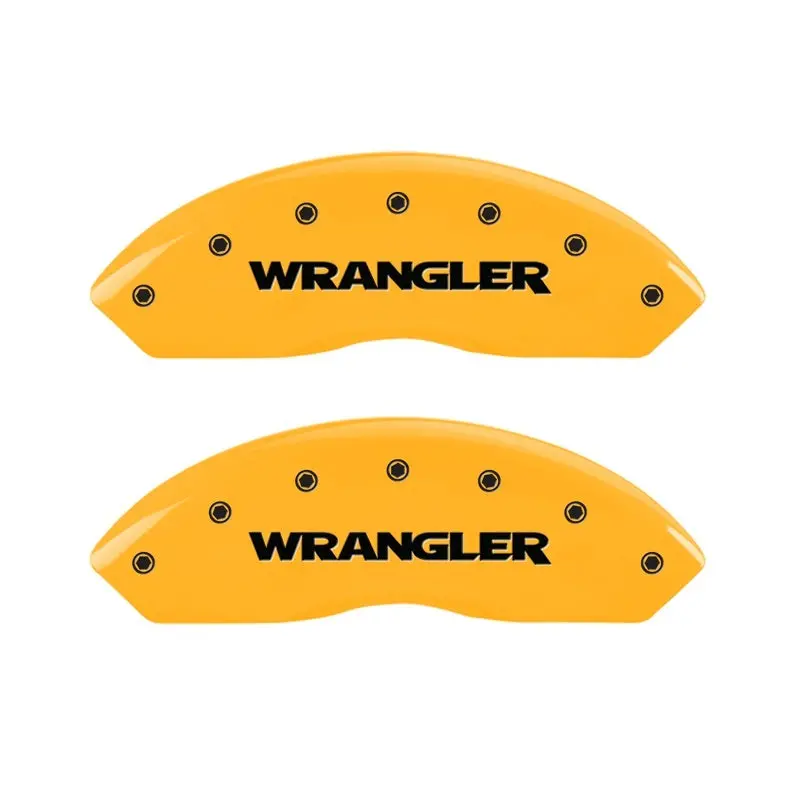 Mgp 2 Caliper Covers Engraved Front Wrangler Yellow Finish Black Char 2006 Jeep Wrangler 1
