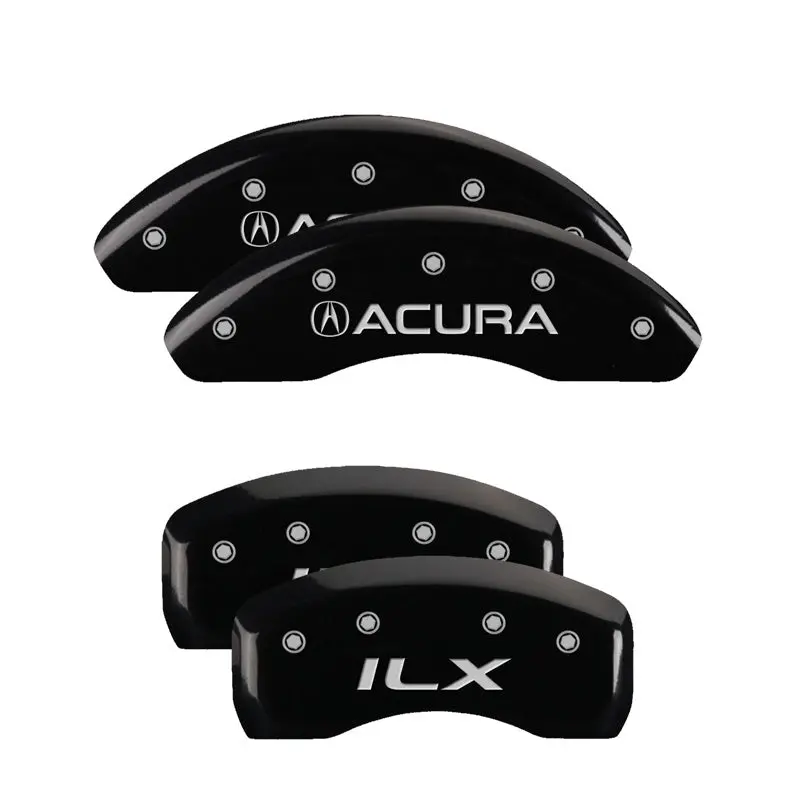 Mgp 4 Caliper Covers Engraved Front Acura Engraved Rear Ilx Black Finish Silver Ch 1