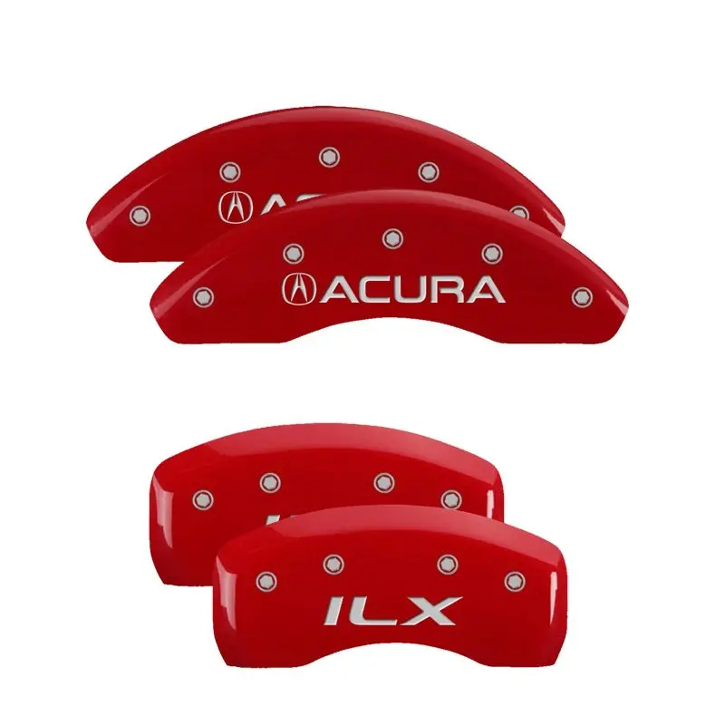 Mgp 4 Caliper Covers Engraved Front Acura Engraved Rear Ilx Red Finish Silver Ch 1