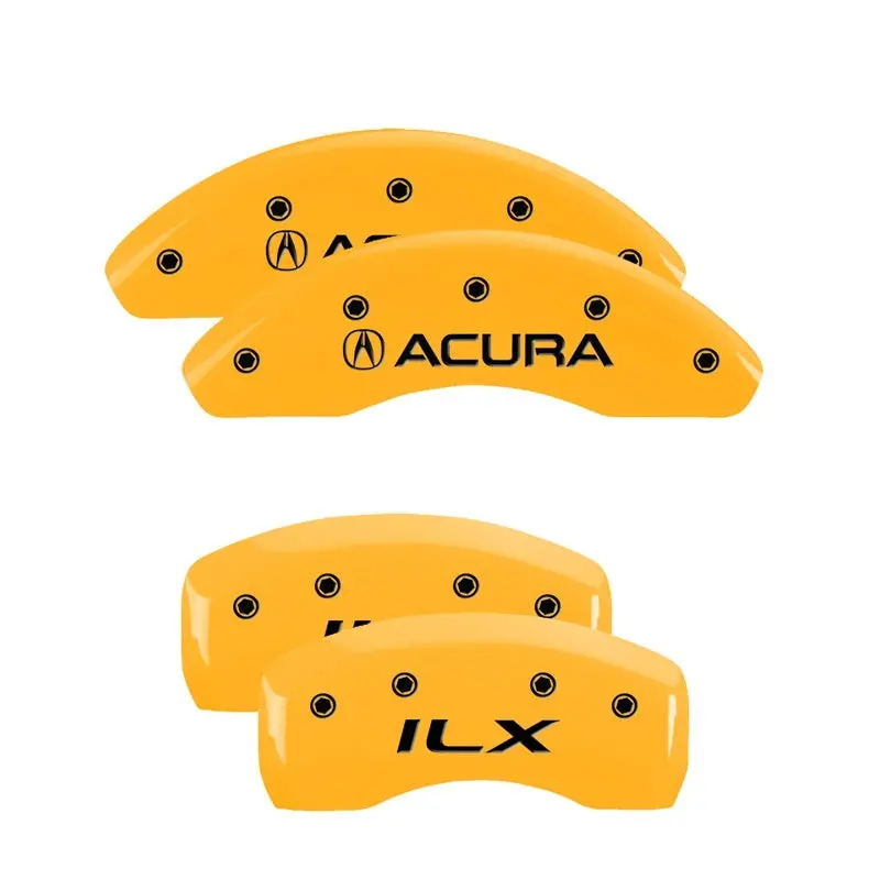 Mgp 4 Caliper Covers Engraved Front Acura Engraved Rear Ilx Yellow Finish Black Ch 1