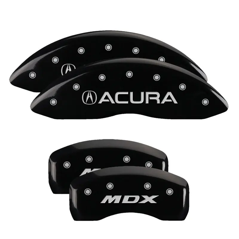 Mgp 4 Caliper Covers Engraved Front Acura Engraved Rear Mdx Black Finish Silver Ch 1