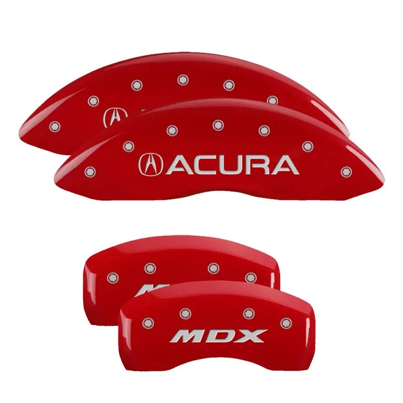 Mgp 4 Caliper Covers Engraved Front Acura Engraved Rear Mdx Red Finish Silver Ch 1