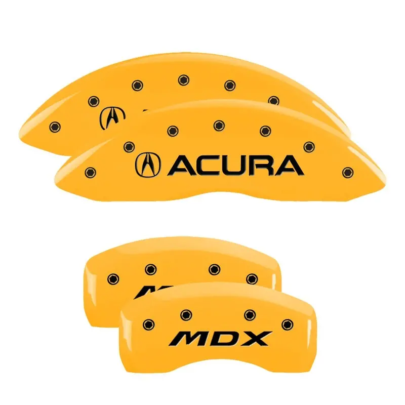Mgp 4 Caliper Covers Engraved Front Acura Engraved Rear Mdx Yellow Finish Black Ch 1