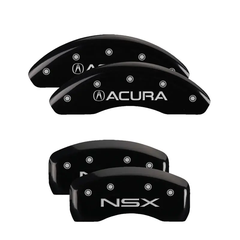 Mgp 4 Caliper Covers Engraved Front Acura Engraved Rear Nsx Black Finish Silver Ch 1