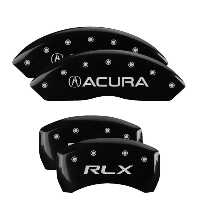 Mgp 4 Caliper Covers Engraved Front Acura Engraved Rear Rlx Black Finish Silver Ch 1