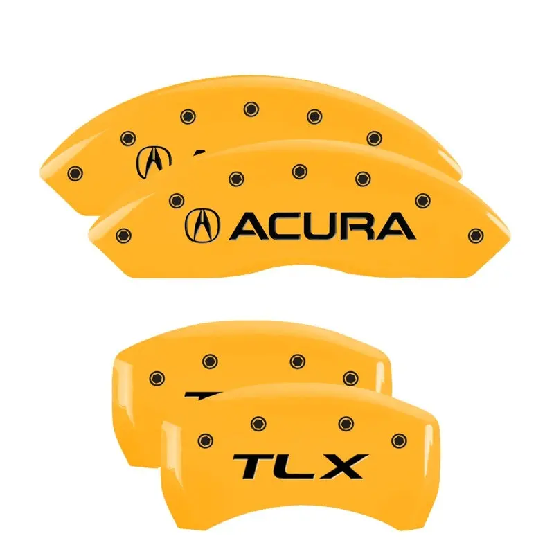 Mgp 4 Caliper Covers Engraved Front Acura Engraved Rear Tlx Yellow Finish Black Ch 1