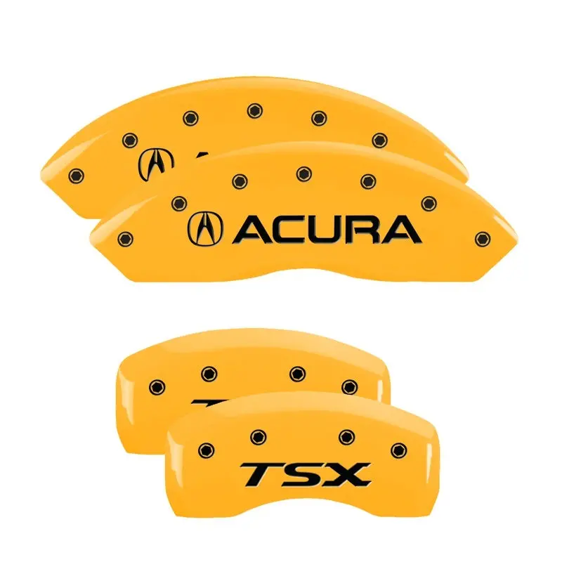 Mgp 4 Caliper Covers Engraved Front Acura Engraved Rear Tsx Yellow Finish Black Ch 1