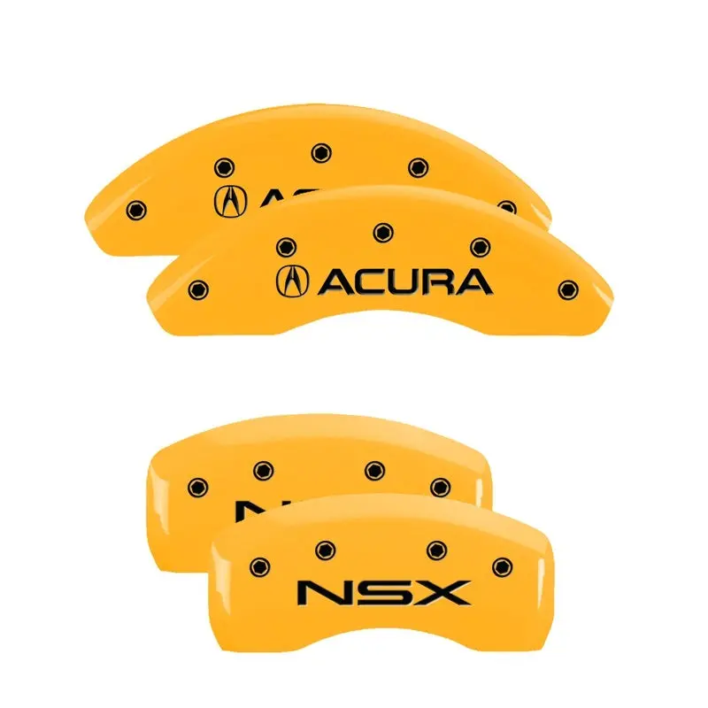 Mgp 4 Caliper Covers Engraved Front Acura Rear Nsx Yellow Finish Black Char 2005 Acura Nsx 1