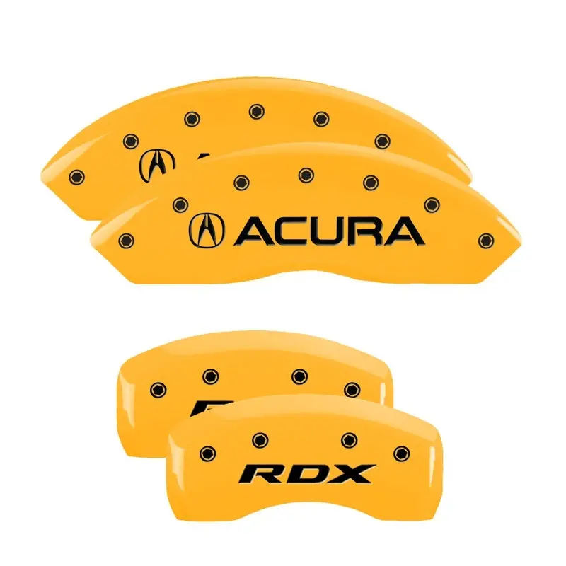 Mgp 4 Caliper Covers Engraved Front Acura Rear Rdx Yellow Finish Black Char 2016 Acura Rdx 1