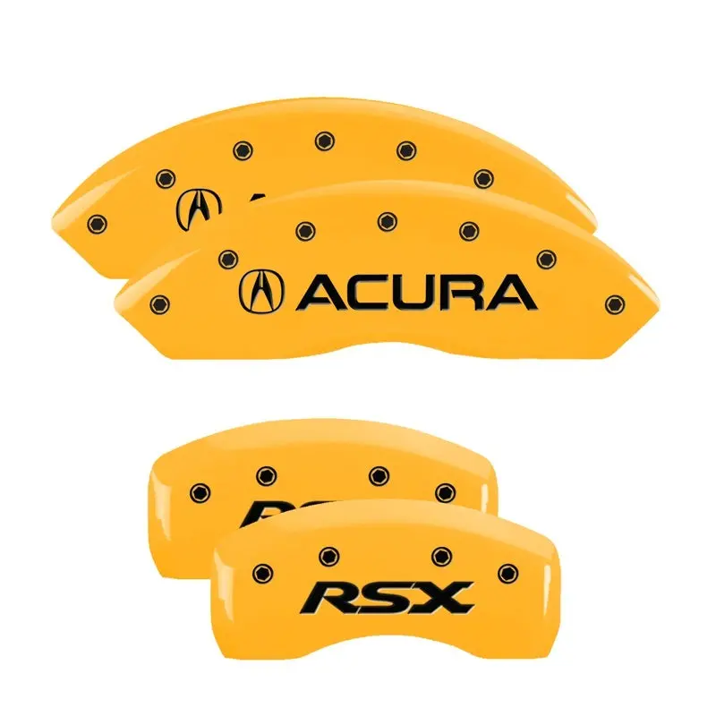 Mgp 4 Caliper Covers Engraved Front Acura Rear Rsx Yellow Finish Black Char 2002 Acura Rsx 1