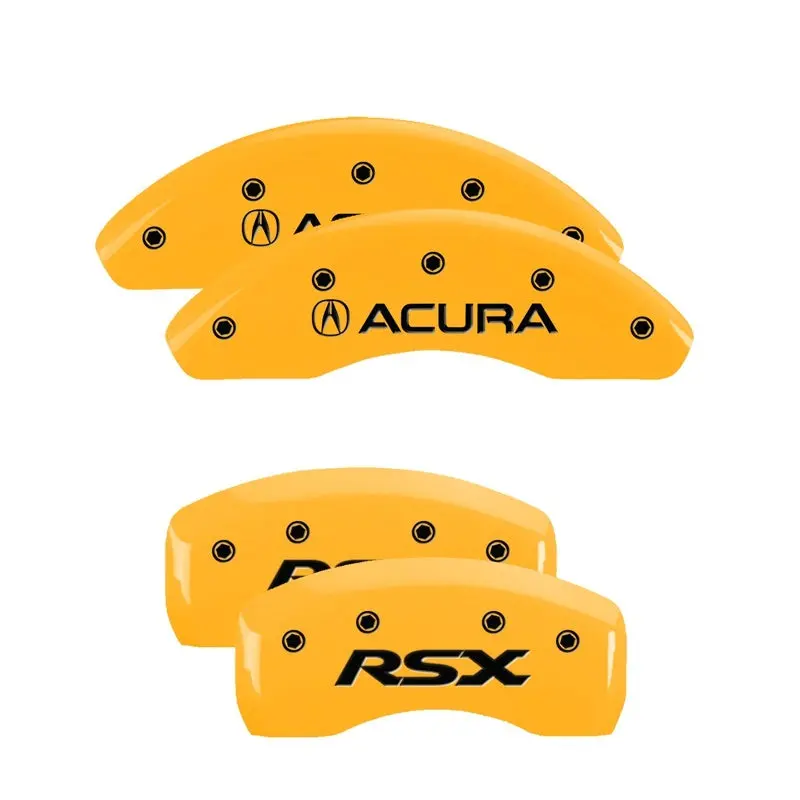Mgp 4 Caliper Covers Engraved Front Acura Rear Rsx Yellow Finish Black Char 2003 Acura Rsx 1